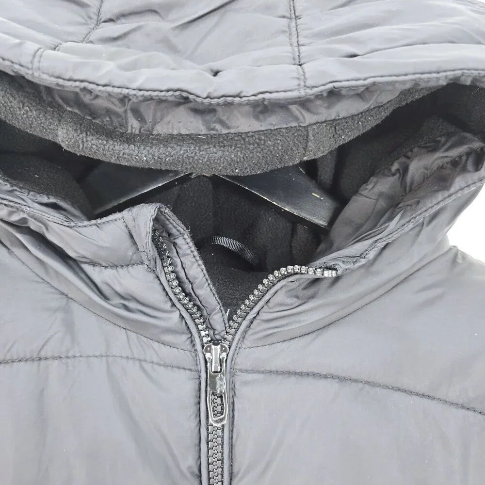 Spyder Black Kids Youth Puffer Fleece Lined Winter Coat Jacket Hood Size L 14/16